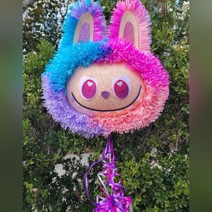 Labubu PULL STRING Monster Custom Mexican Piñata 🪅 Big Into Energy LUCK Rainbow